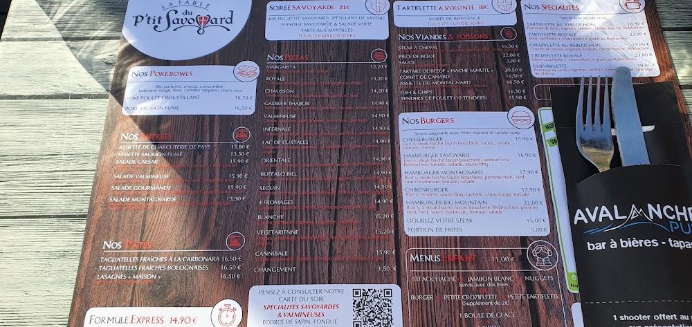 La Table Du P’tit savoyard - Menu Image 1